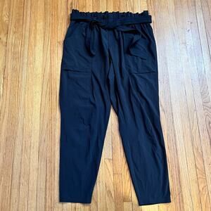 Athleta Pants Womens 14 Skyline Paperbag Black Dress 292915 *